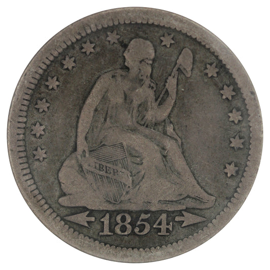 1854 Liberty Seated USA Quarter
