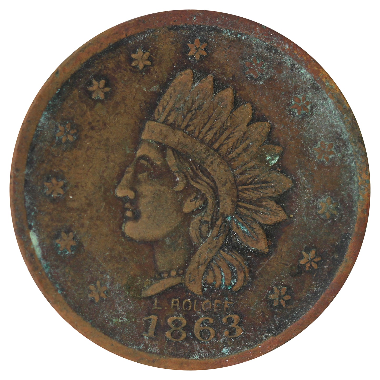 1863 USA Edward Miehling's Meat Market Store Card, New York, Civil War Token