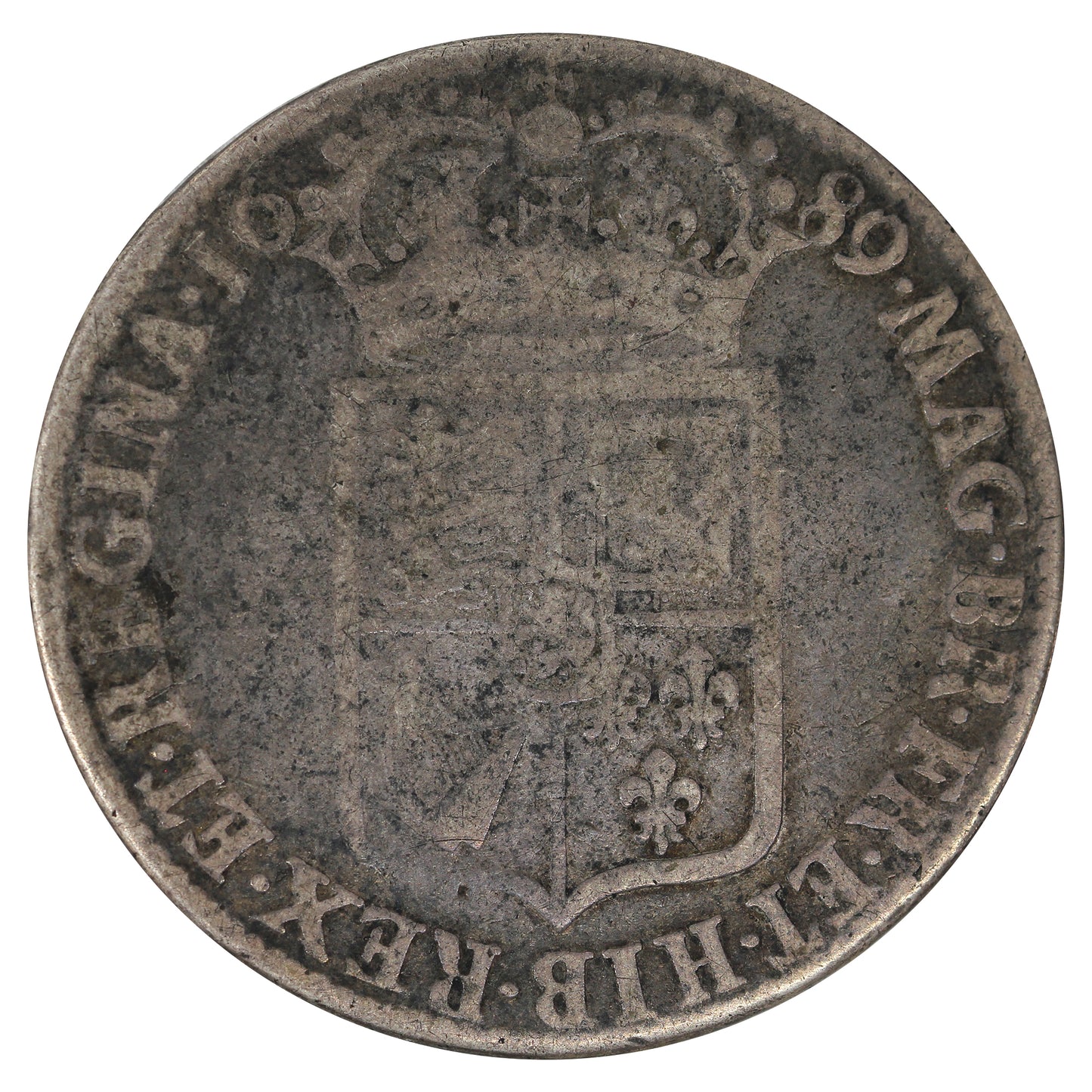 Great Britain 1689 William III & Mary II Half Crown