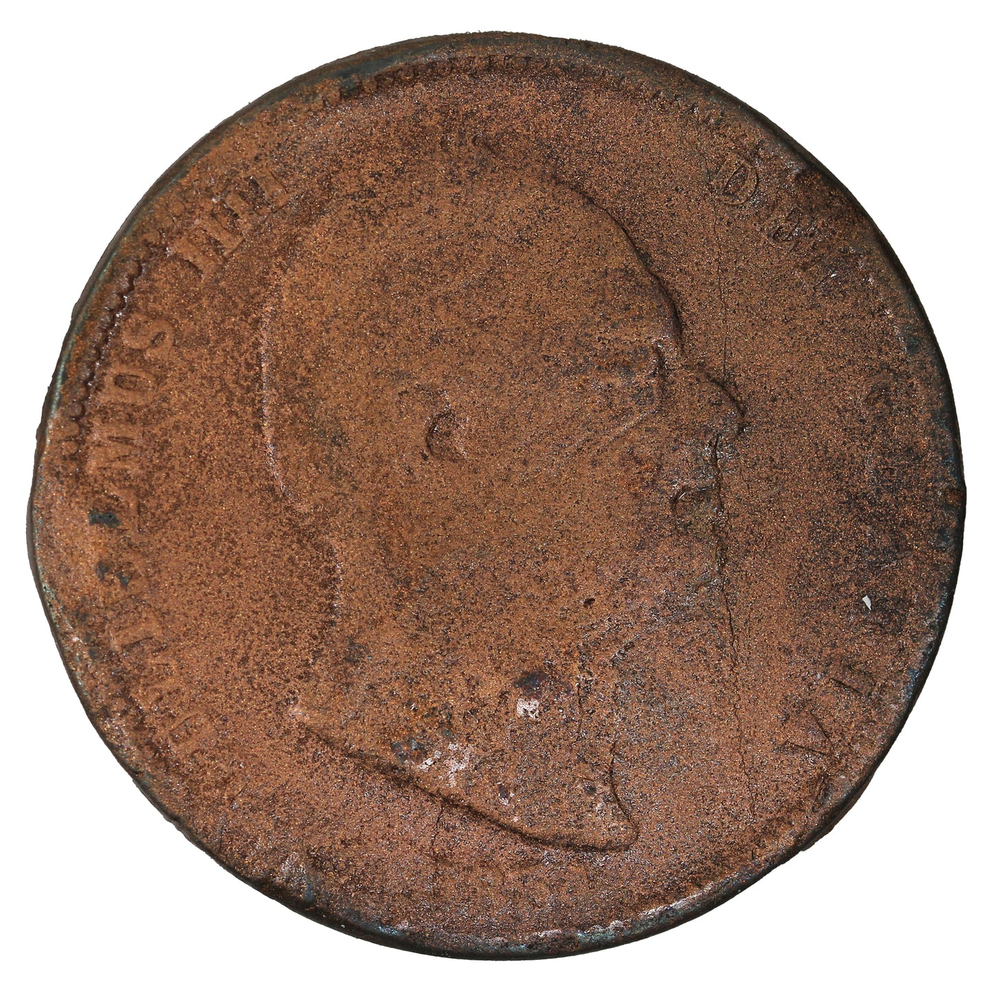 Great Britain 1834 Halfpenny Good (G4) Impaired