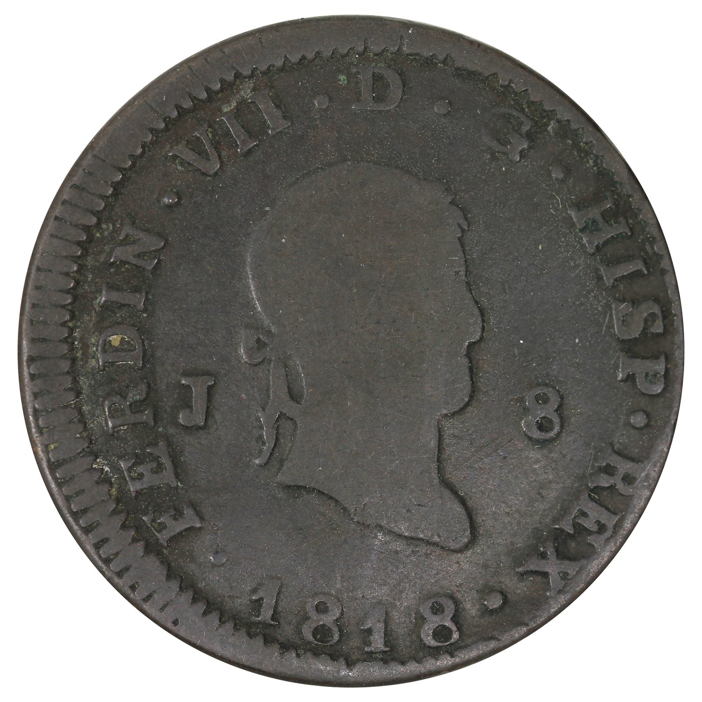 Spain 1818 Ferdinand VII 8 Maravedis