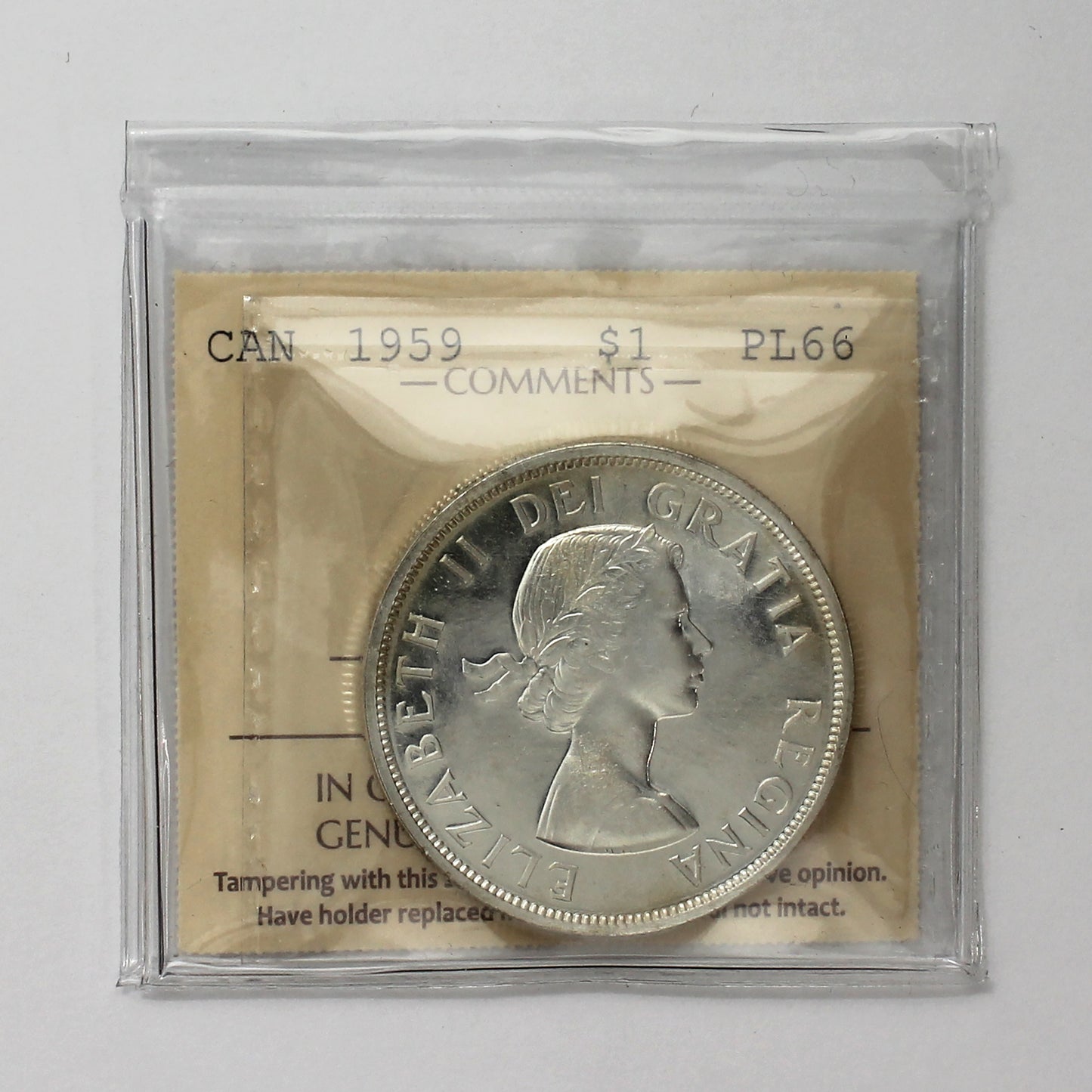 1959 Canada Dollar ICCS Certified PL66 Cameo (Toned)