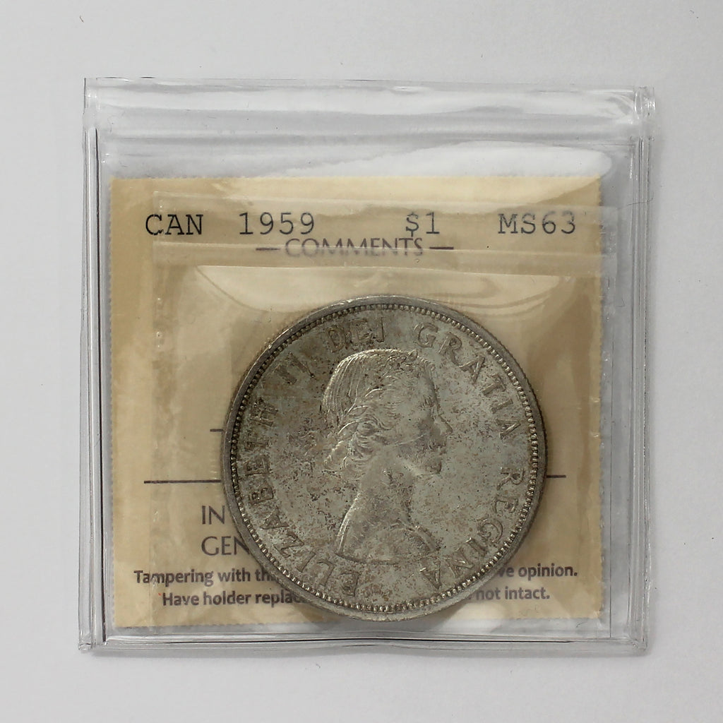 1959 Canada Dollar ICCS Certified MS63 (Toned)