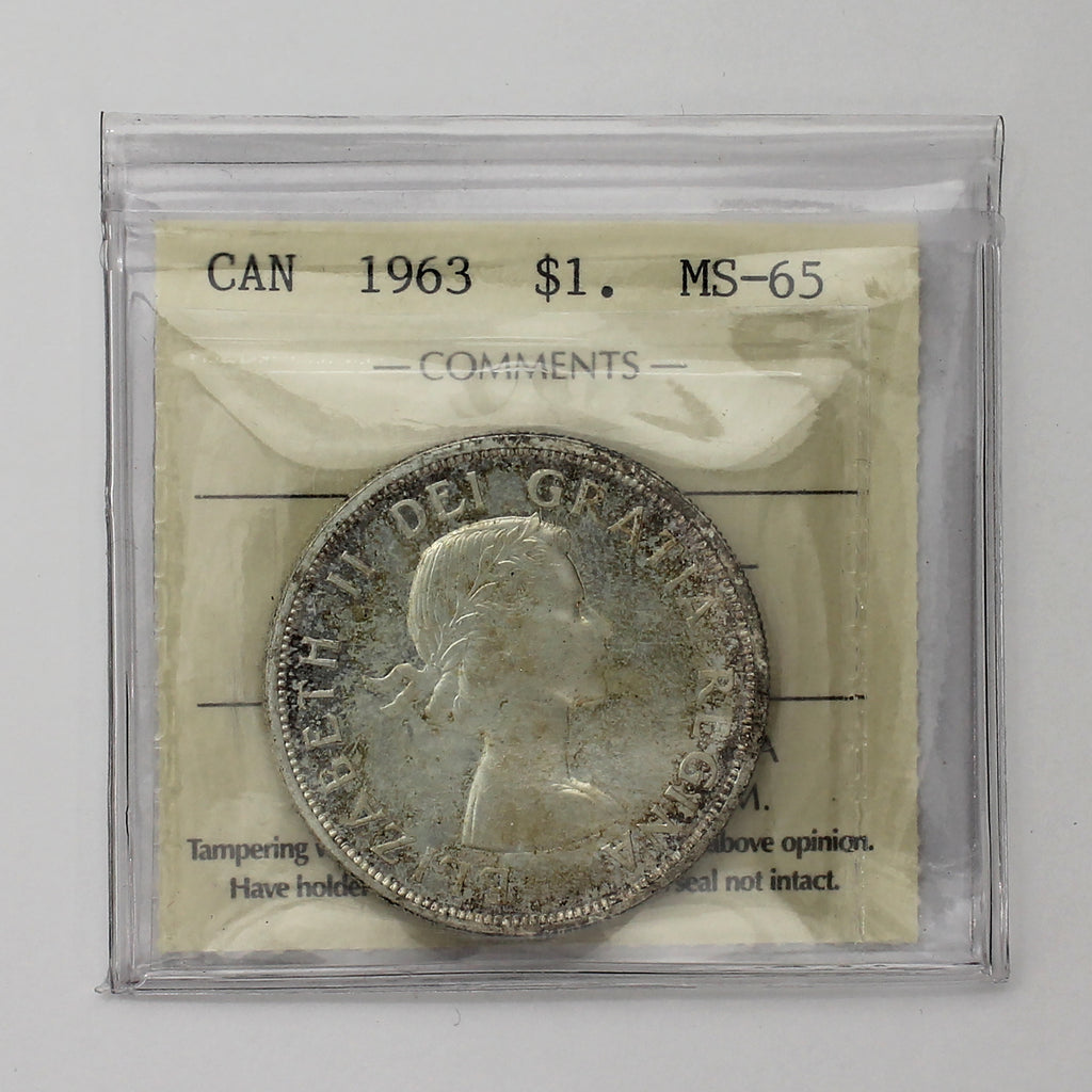 1963 Canada Dollar ICCS Certified MS65 (Toned)