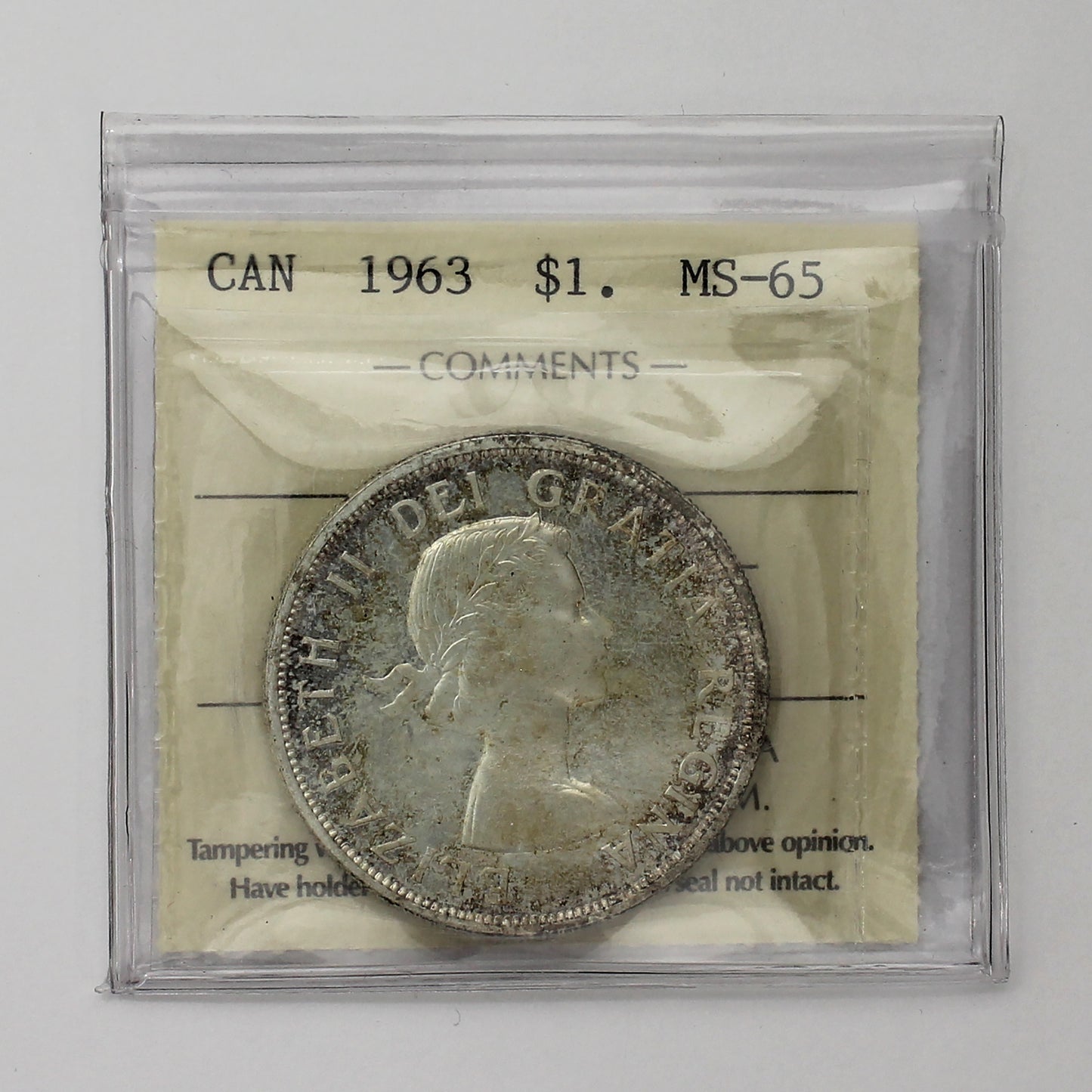 1963 Canada Dollar ICCS Certified MS65 (Toned)