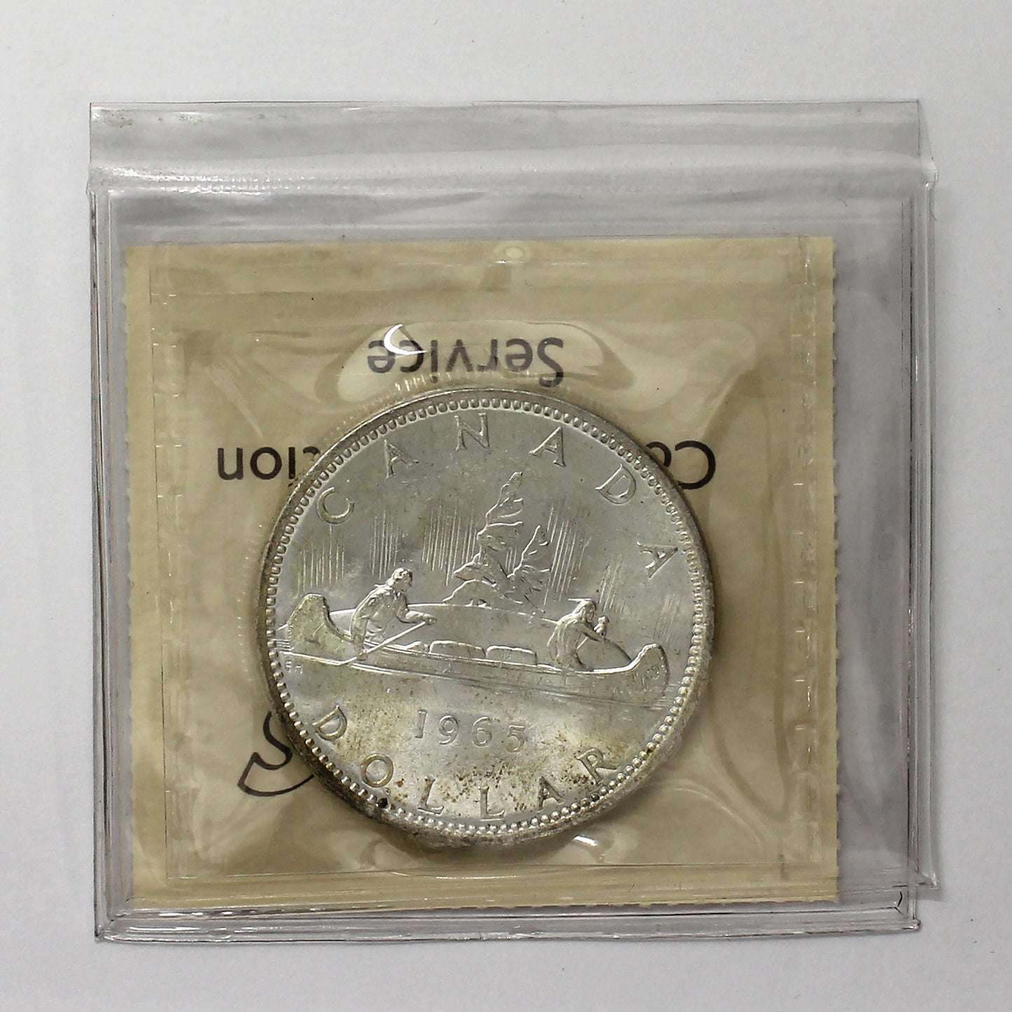 1965 Lge. Beads Ptd. 5 (Type 4) Canada Dollar ICCS Certified MS62 Cameo (Lightly Toned)