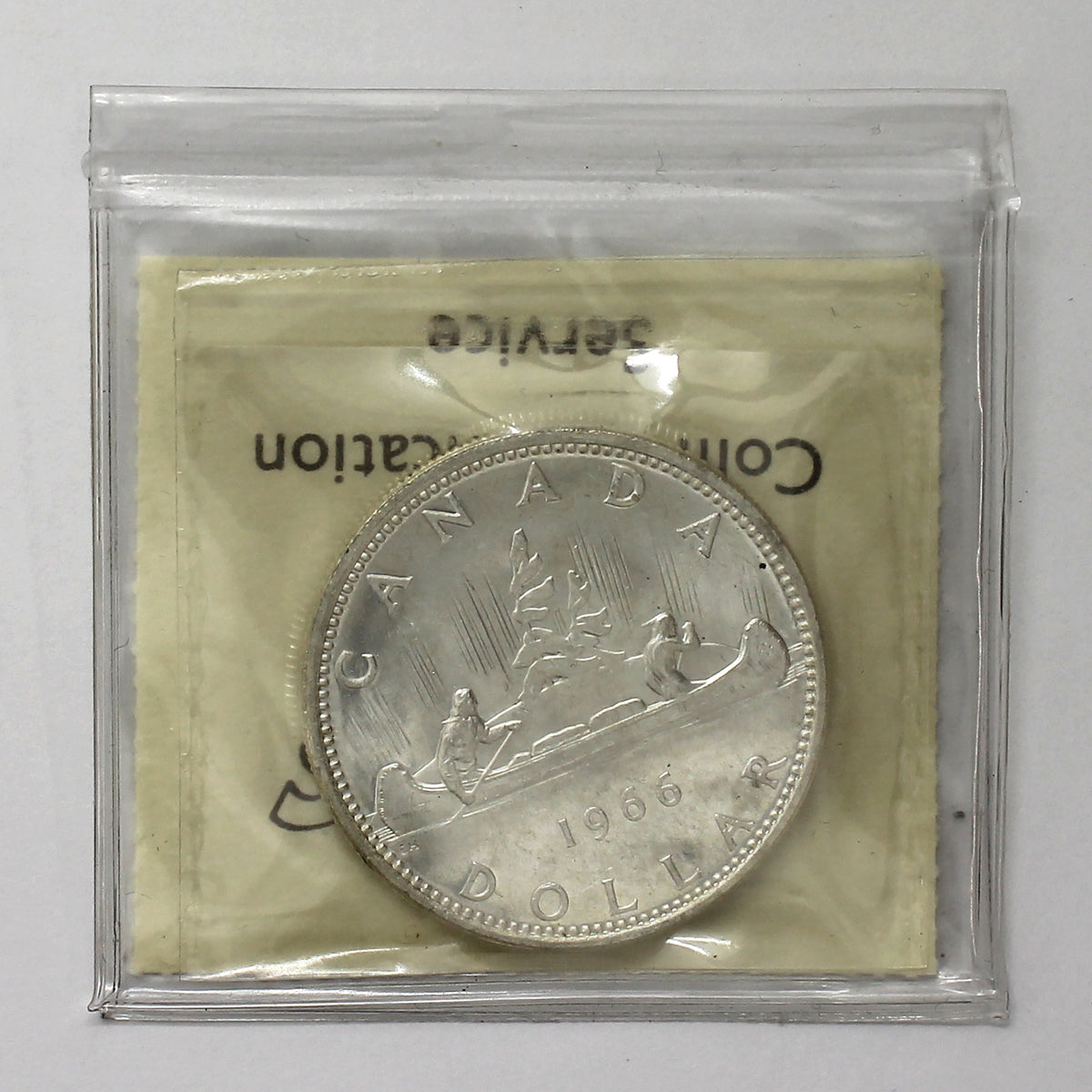 1966 Large Beads Canada Dollar ICCS Certified MS64 Cameo (Lightly Toned)