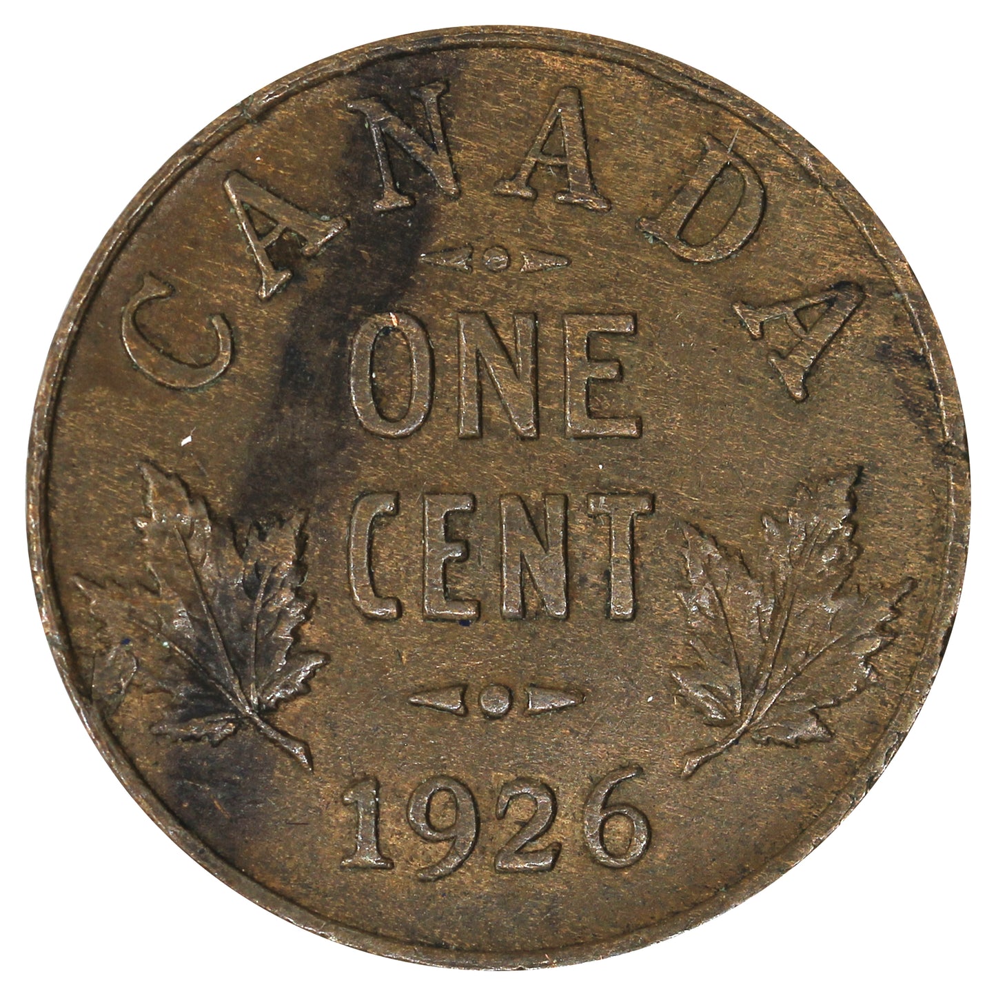 1926 Canada 1-cent Extra Fine (EF40) Impaired