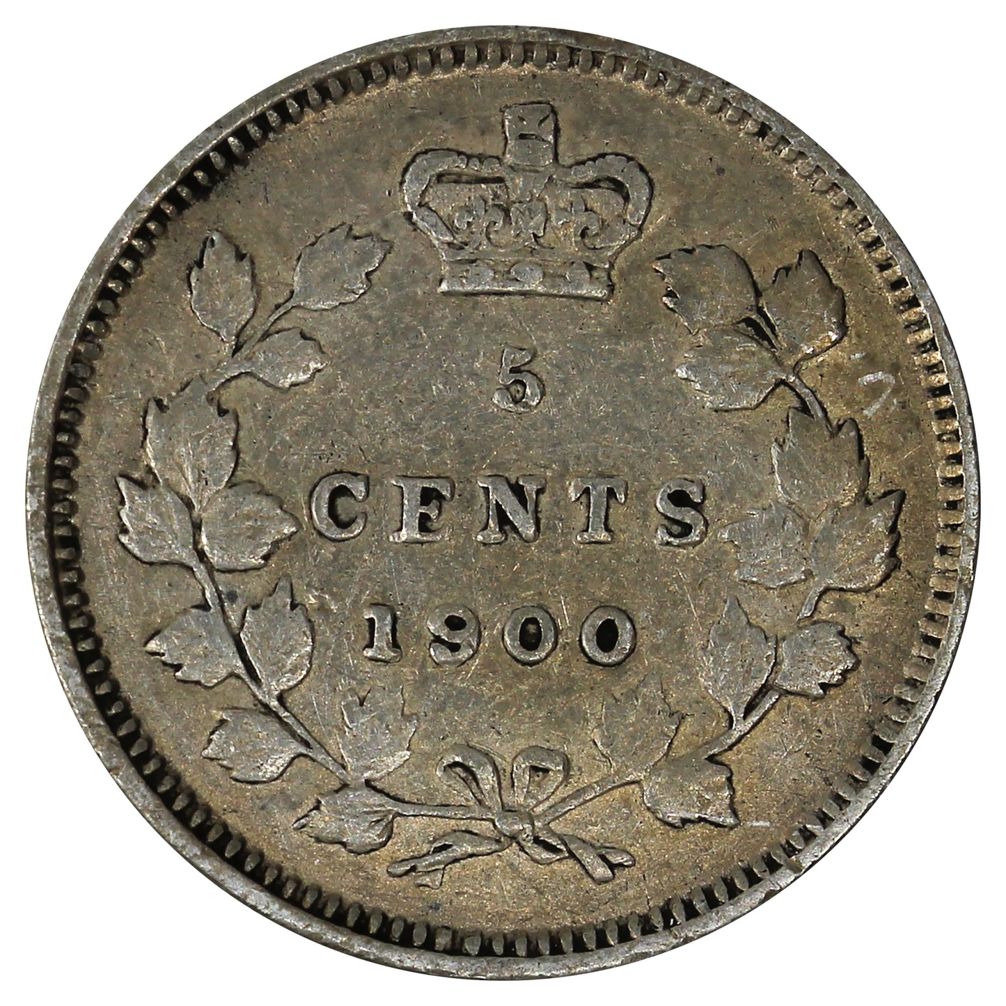 1900 Round 0s Canada 5-cents Very Fine (VF20) Scratched
