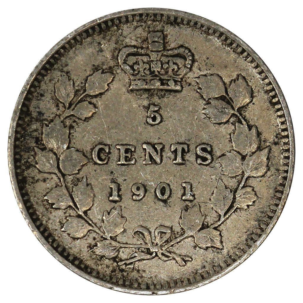 1901 Canada 5-cents VF-EF (VF30) Impaired