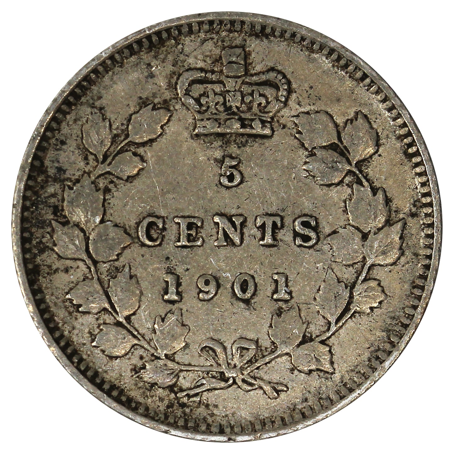 1901 Canada 5-cents VF-EF (VF30) Impaired