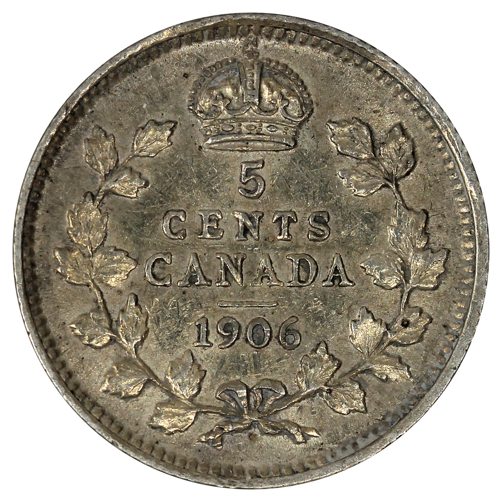1906 Canada 5-cents EF-AU (EF45) Impaired