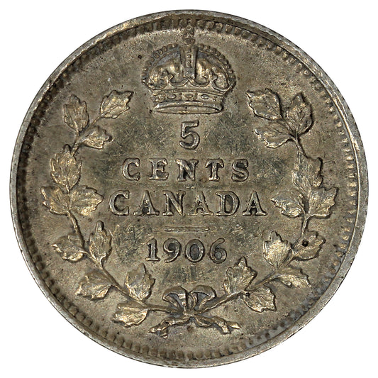 1906 Canada 5-cents EF-AU (EF45) Impaired
