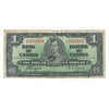 BC-21d-N1-iii 1937 Canada $1 Coyne-Towers, 3 Digit RADAR XM3002003, VF-EF (dirty)