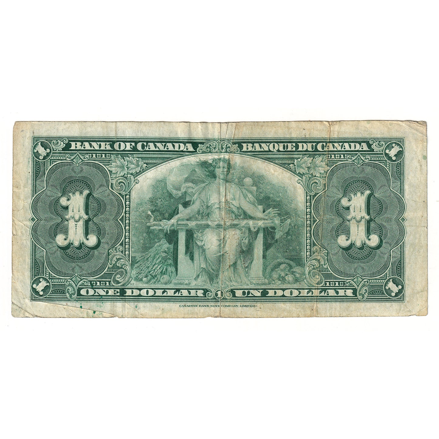 BC-21d-N1-iii 1937 Canada $1 Coyne-Towers, 3 Digit RADAR XM3002003, VF-EF (dirty)