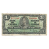 BC-21d 1937 Canada $1 Coyne-Towers, Neat Number RM1111109, F (dirty)