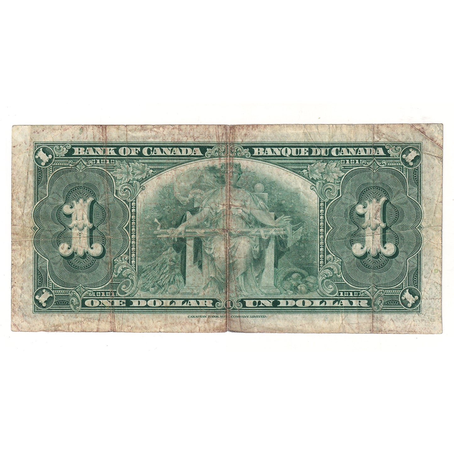 BC-21d 1937 Canada $1 Coyne-Towers, Neat Number RM1111109, F (dirty)