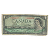 BC-37a 1954 Canada $1 Beattie-Coyne, Neat Number EL9999953, Circulated
