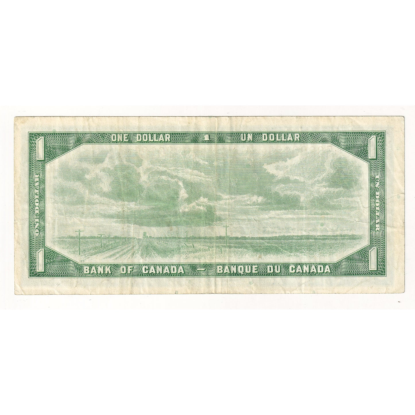 BC-37bA-i 1954 Canada $1 Beattie-Rasminsky, *B/M, No FPN, VF (writing)