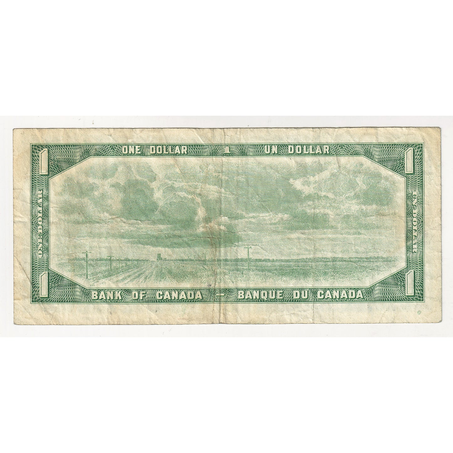 BC-37d 1954 Canada $1 Lawson-Bouey, Neat Number BI7777888, Circulated