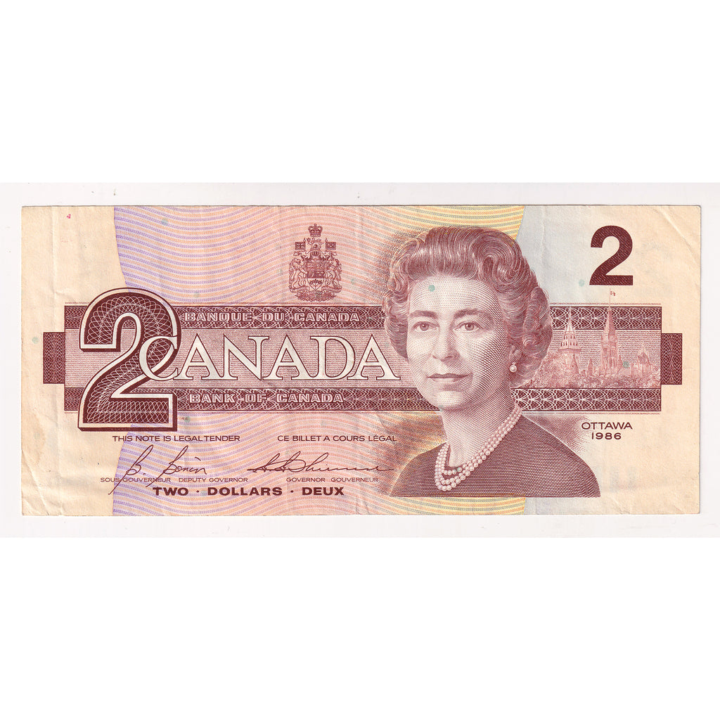BC-55c-i 1986 Canada $2 Bonin-Thiessen, EGT, Circulated