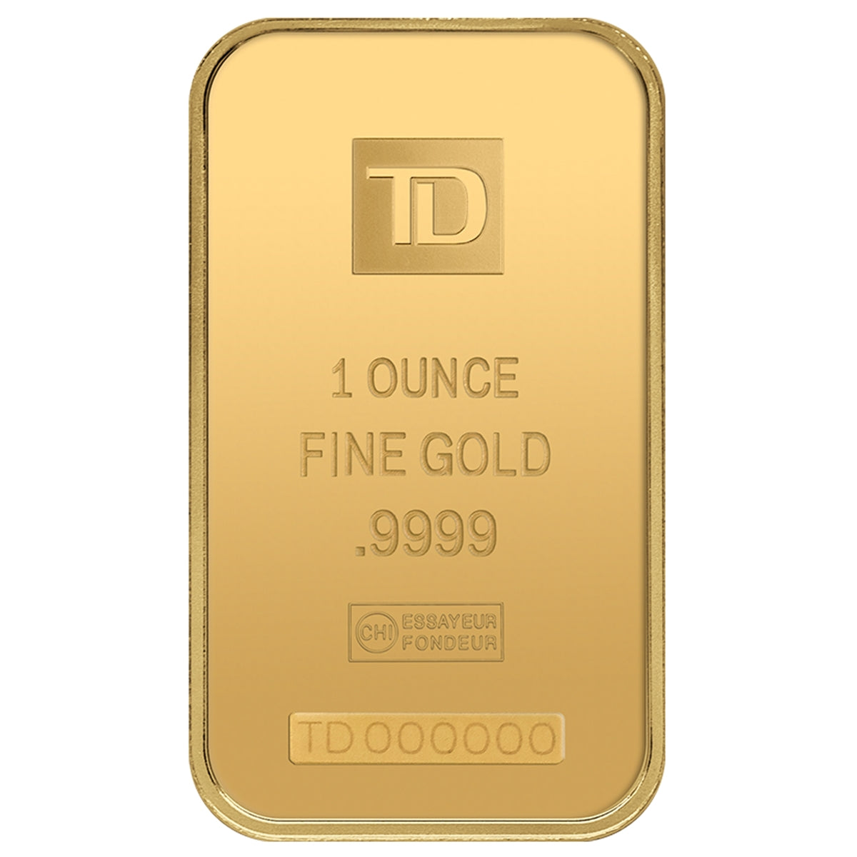 (LPO) TD Bank 1oz. 999 Fine Gold Bar (TAX Exempt). Scr/Scuffed Package - NO CREDIT CARD, PAYPAL