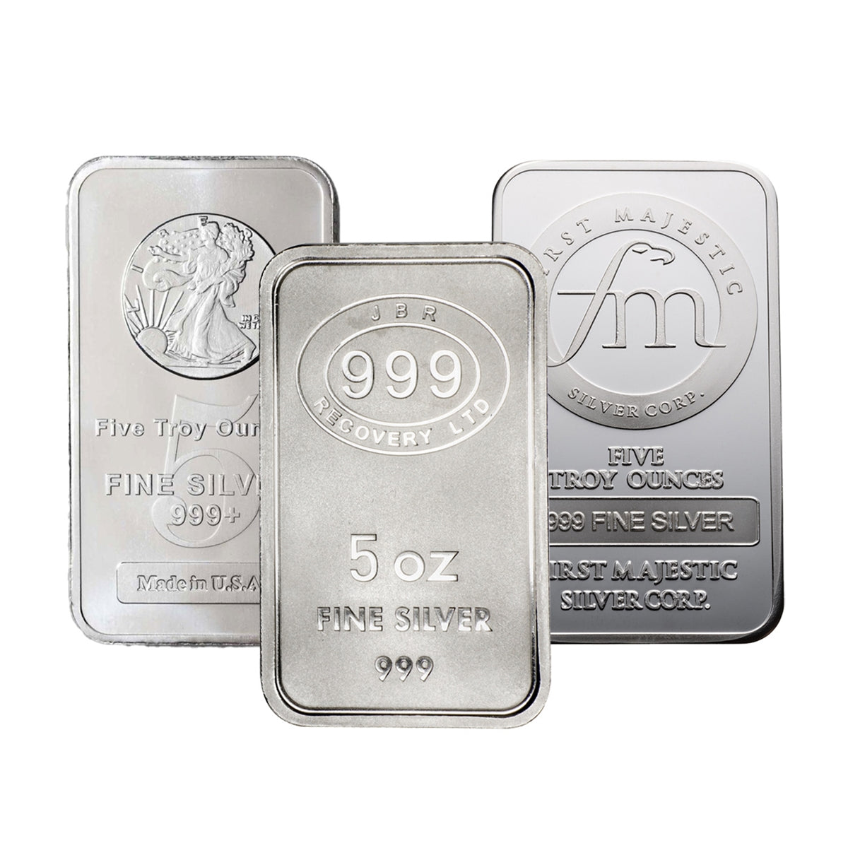 (LPO) Assorted 5oz. Silver Bars .999 Fine (TAX exempt) Issues - NO Credit Card, Paypal.