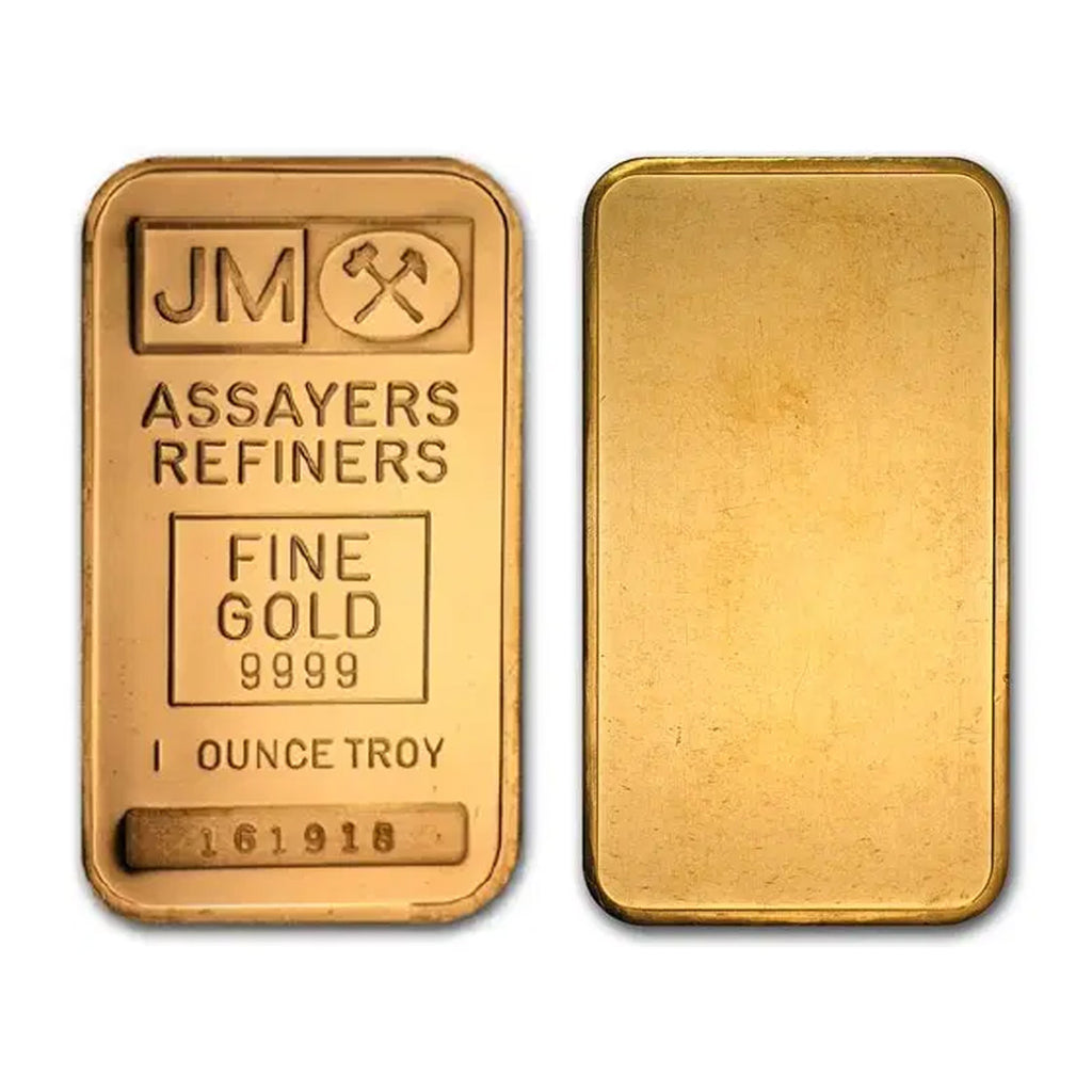 (LPO) JM Johnson Matthey w Blank Back 1oz Gold Bar (TAX Exempt) Flaws - NO Credit Card, Paypal