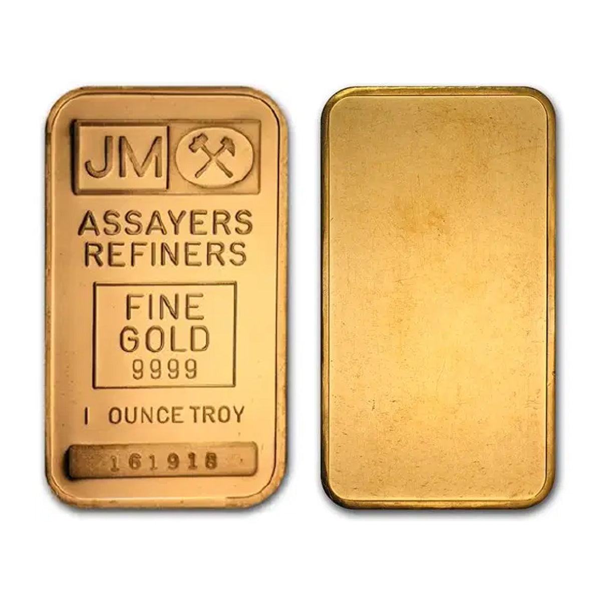 (LPO) JM Johnson Matthey w Blank Back 1oz Gold Bar (TAX Exempt) Flaws - NO Credit Card, Paypal