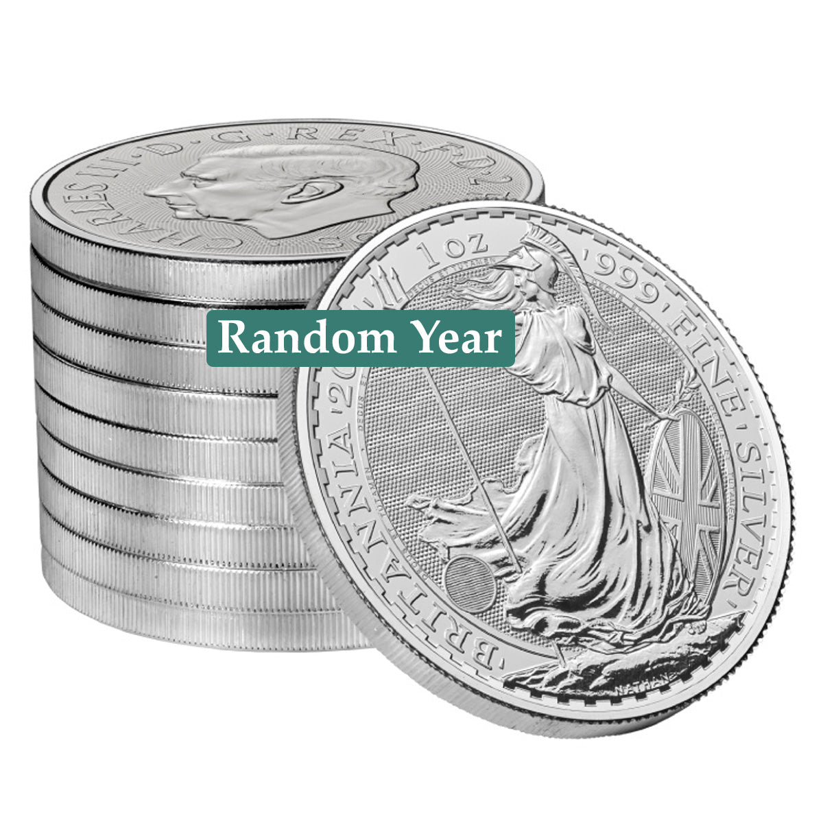 (LPO) Random Year Britannia 1oz .999 Fine Silver Coin (TAX exempt) - NO Credit Card, Paypal.