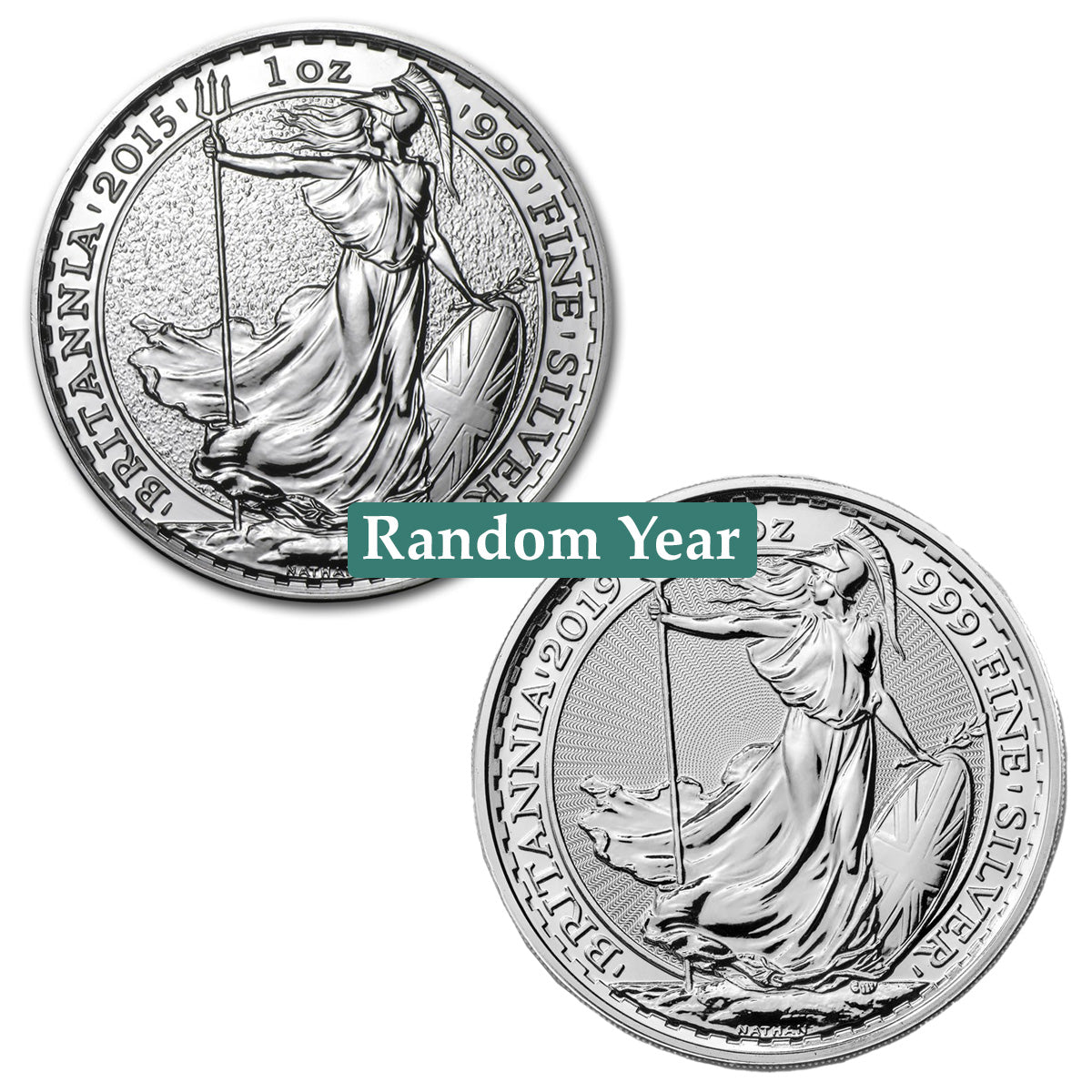 (LPO) Random Year Britannia 1oz .999 Fine Silver Coin (TAX exempt) - NO Credit Card, Paypal.
