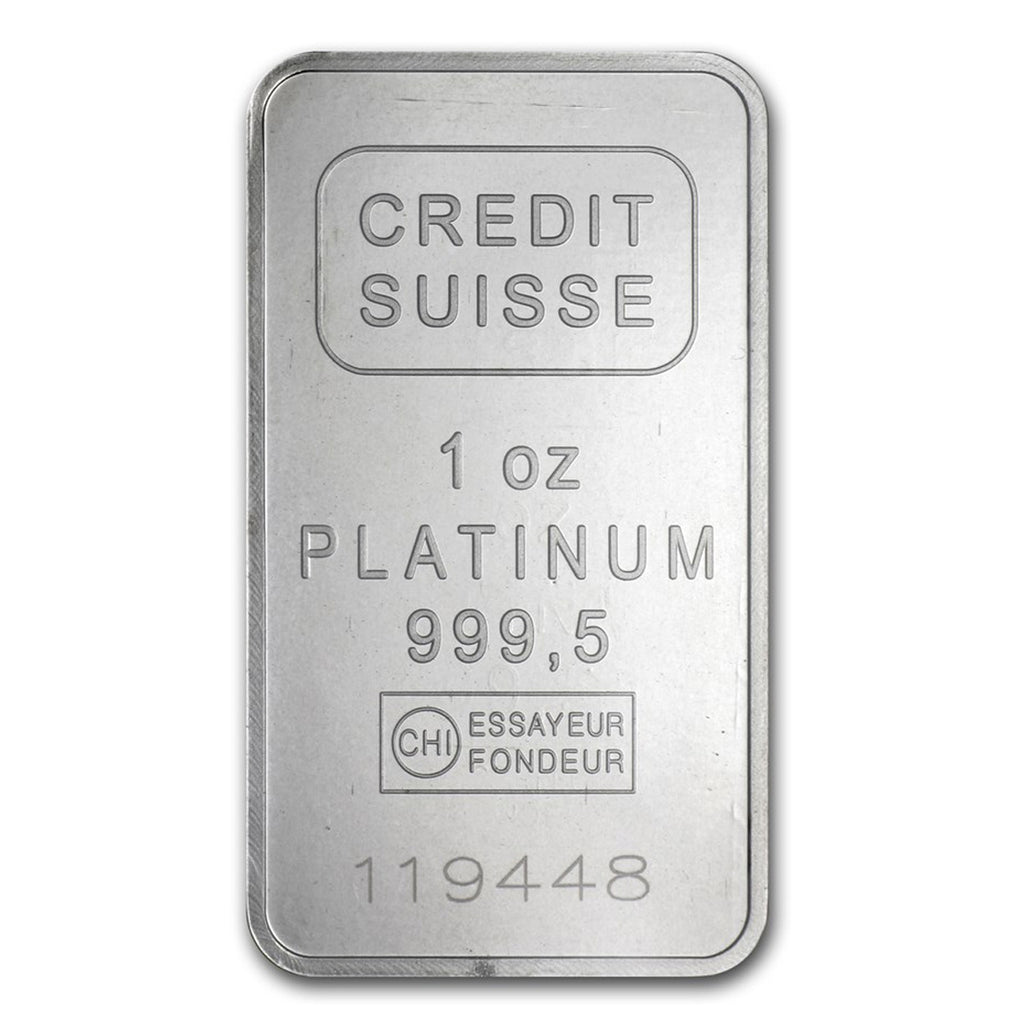 (LPO) Credit Suisse 1oz. .9995 Platinum Bar UNSEALED (TAX Exempt) NO Credit Card, Paypal. - Toning