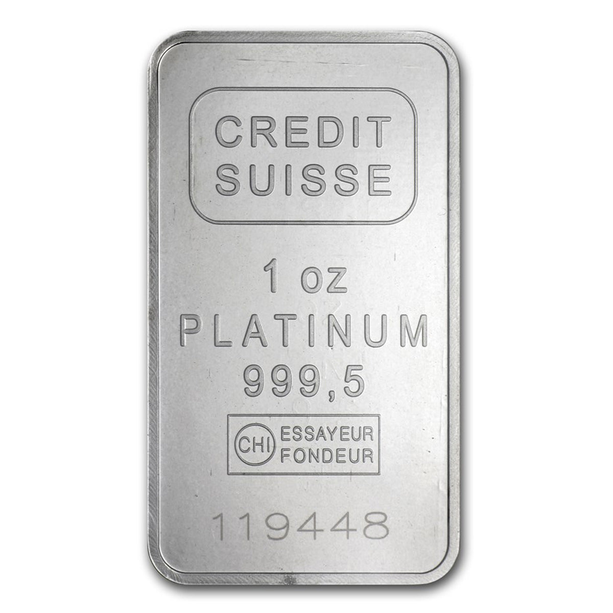 (LPO) Credit Suisse 1oz. .9995 Platinum Bar UNSEALED (TAX Exempt) NO Credit Card, Paypal. - Toning