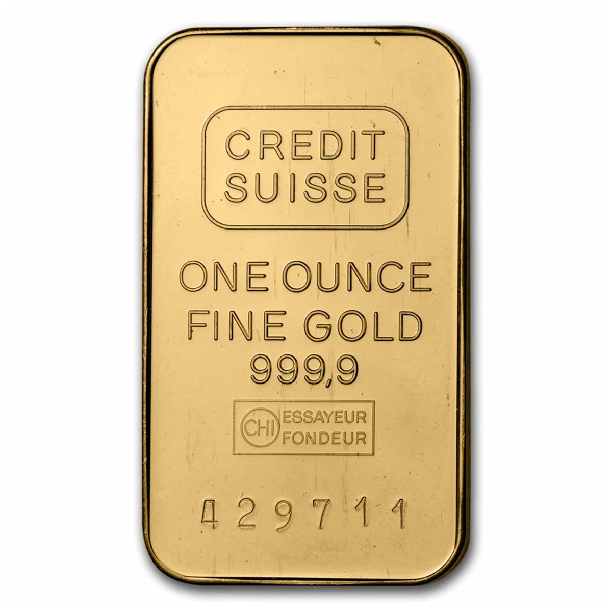 (LPO) Credit Suisse 1oz 9999 Fine Gold Bar (TAX Exempt). Package Scratched - NO Credit Card, Paypal