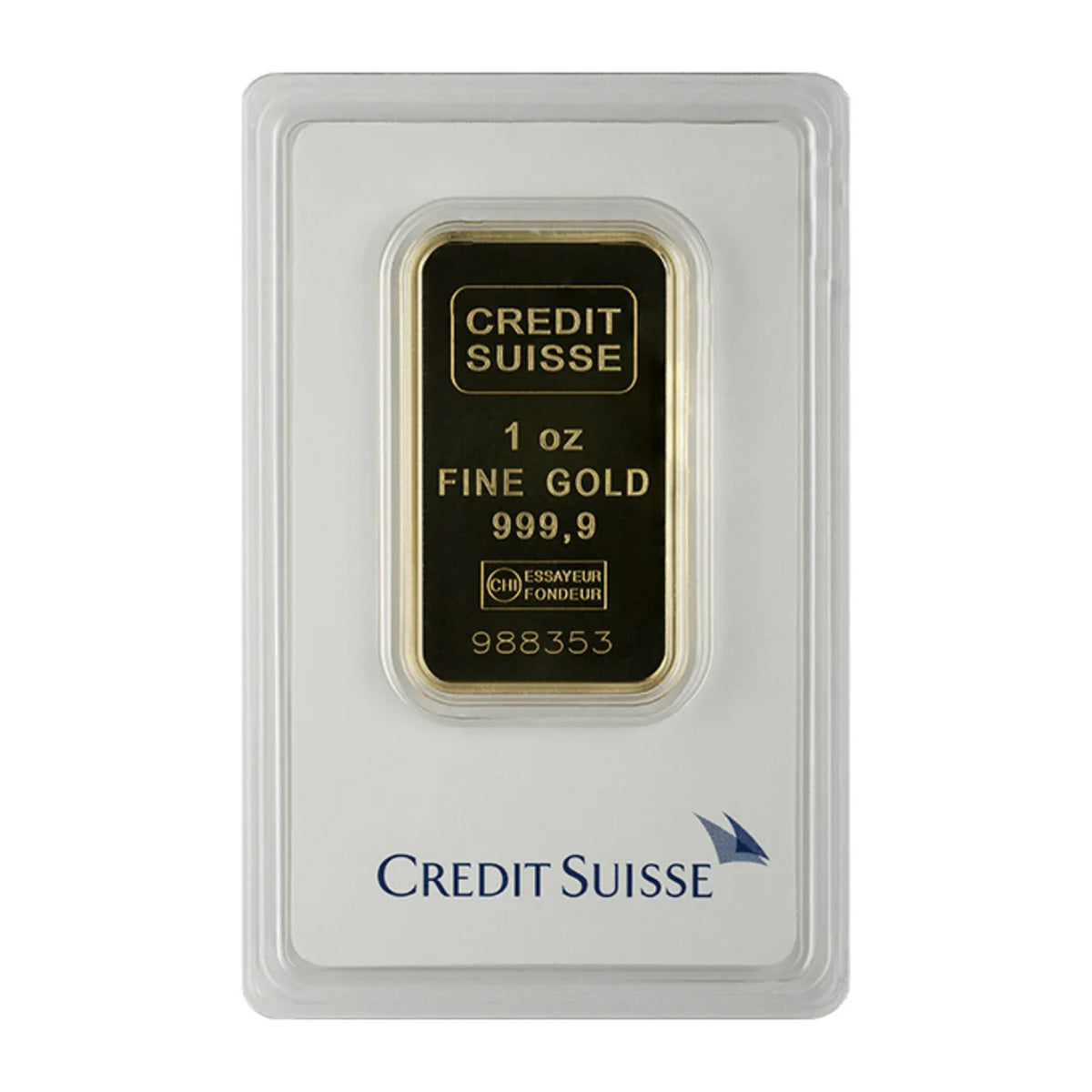 (LPO) Credit Suisse 1oz 9999 Fine Gold Bar (TAX Exempt). Package Scratched - NO Credit Card, Paypal