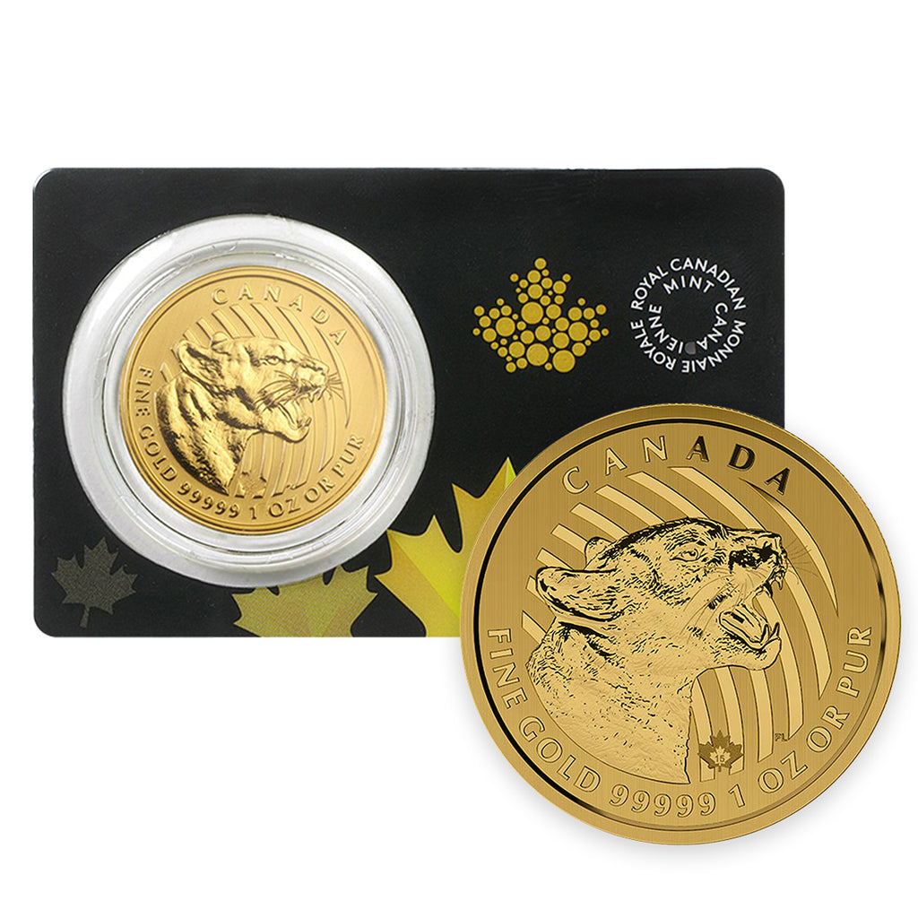 (LPO) 2015 $200 Call of the Wild: Growling Cougar 1oz. .99999 Gold (No Tax) - Scuffed Card