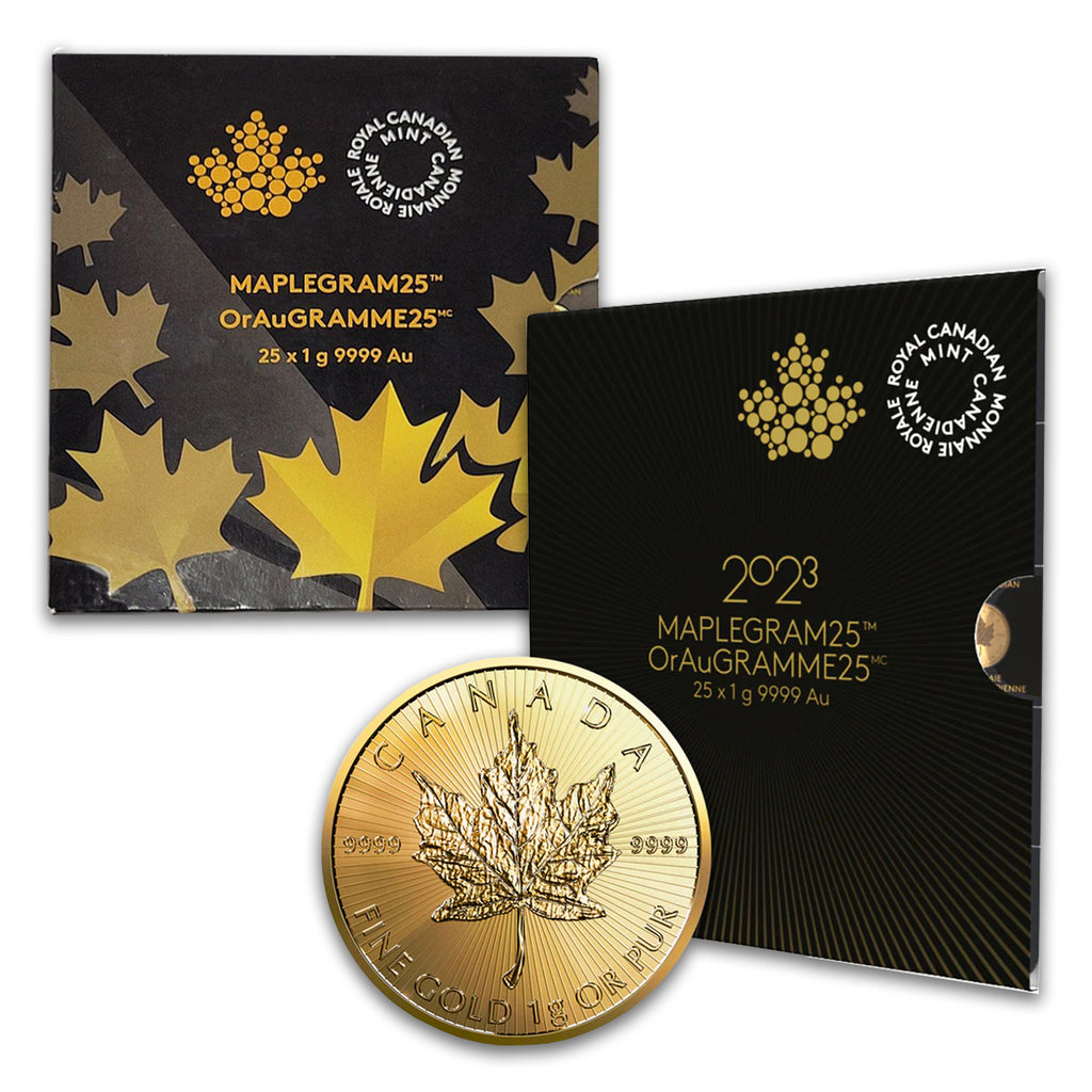 (LPO) Random Year Canada 25 x 1g GML Maplegram Sheet (25g) Flaws - NO Credit Card/Paypal