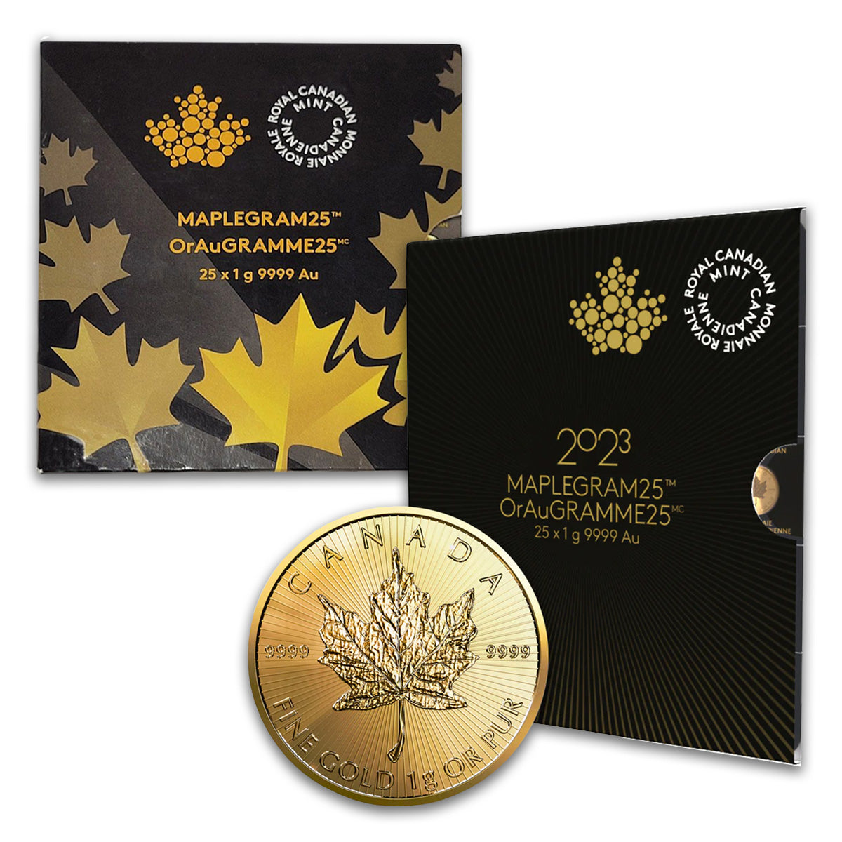 (LPO) Random Year Canada 25 x 1g GML Maplegram Sheet (25g) Flaws - NO Credit Card/Paypal