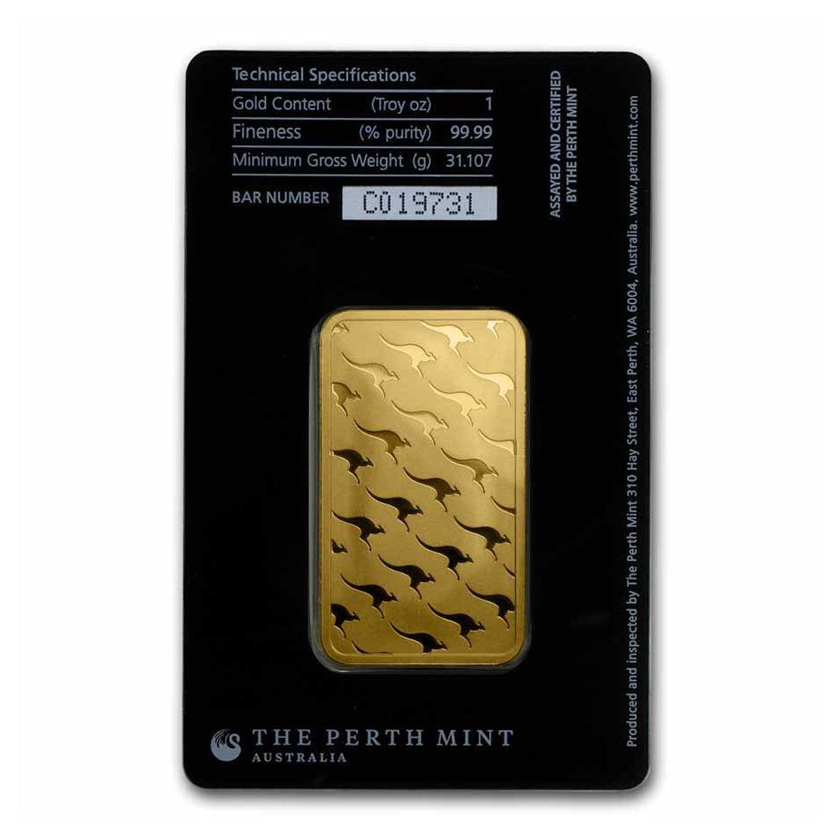 (LPO) Perth Mint 1oz. 999 Gold Bar (TAX Exempt) Scuffs on Holder - NO Credit Card/Paypal