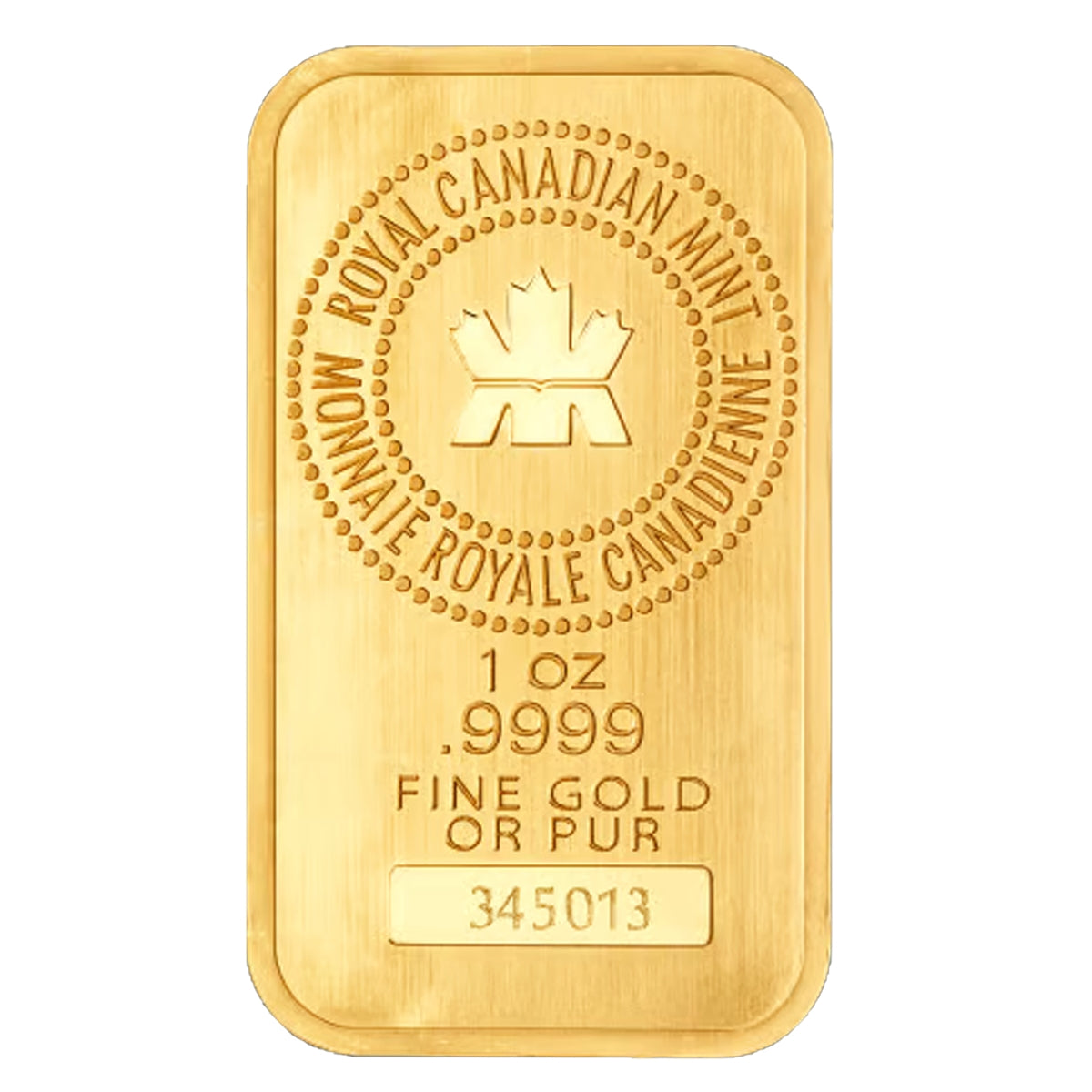 (LPO) Royal Canadian Mint 1oz Gold Bar UNSEALED (Tax Exempt) - NO Credit Card, PayPal