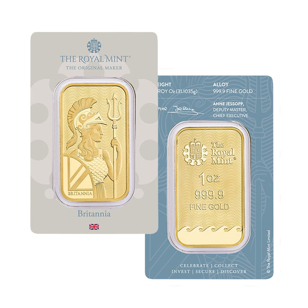 (LPO) The Royal Mint Britannia 1oz .9999 Gold Bar (TAX exempt). Protective Plastic Imp. - NO Credit Card, Paypal.