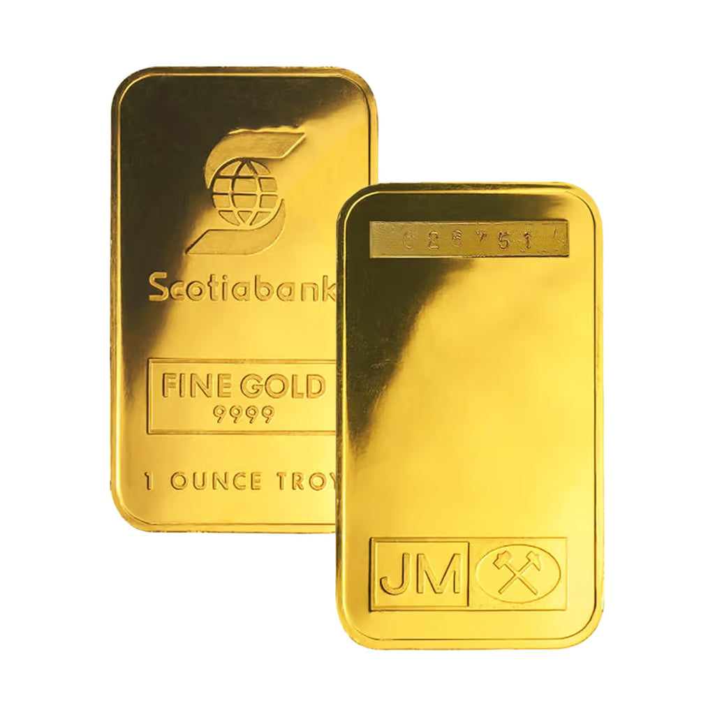 (LPO) Scotiabank with JM Logo Back 1oz Gold Bar (Tax Exempt) - NO Credit Card/Paypal
