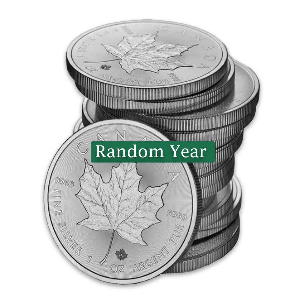 (LPO) Random Year 1oz Silver Maple Leaf (No Tax) Light Toning - NO Credit Card, Paypal.
