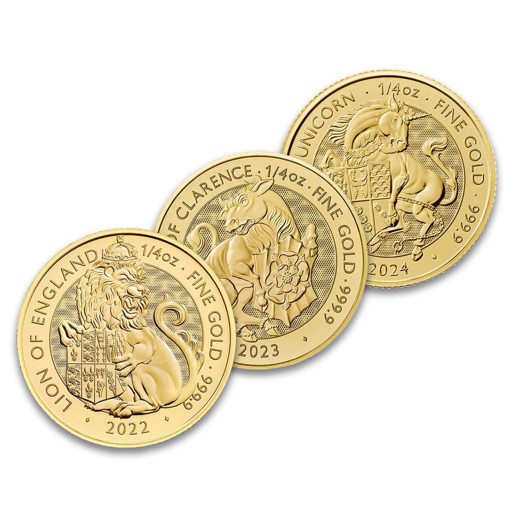 (LPO) Various Designs GB £25 Tudor Beast 1/4oz .9999 Gold (TAX Exempt) Issues - NO Credit Card/Paypal