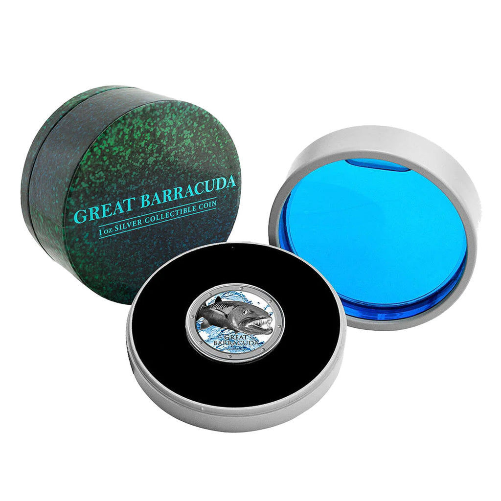 (LPO) 2015 Ocean Predators: Great Barracuda 1oz Silver (No Tax) Flaws -  NO Credit Card, Paypal.