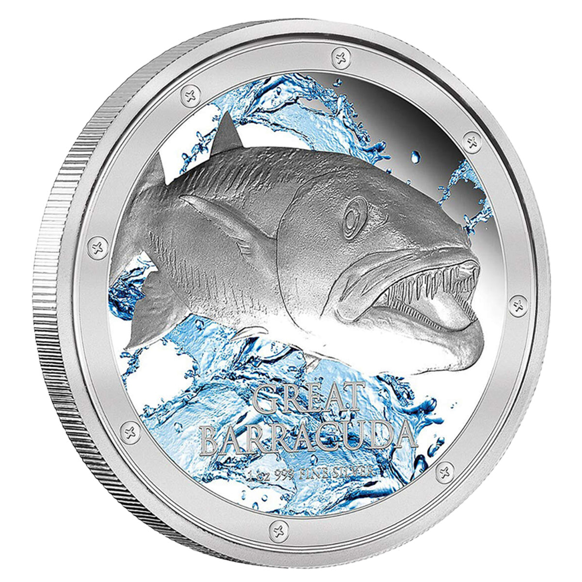 (LPO) 2015 Ocean Predators: Great Barracuda 1oz Silver (No Tax) Flaws -  NO Credit Card, Paypal.