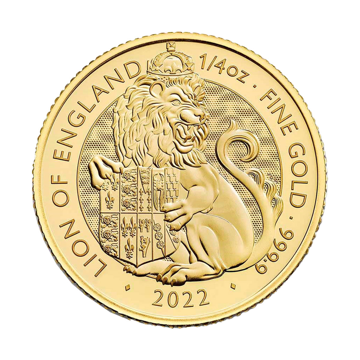 2022 GB £25 Lion of England 1/4oz .9999 Gold Coin (No Tax) Flaws
