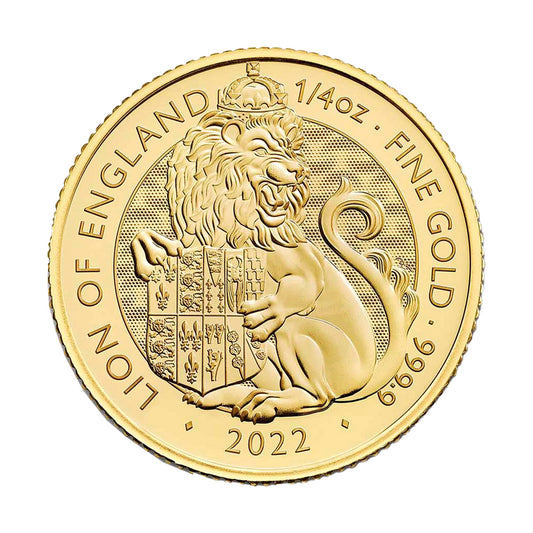 2022 GB £25 Lion of England 1/4oz .9999 Gold Coin (No Tax) Flaws