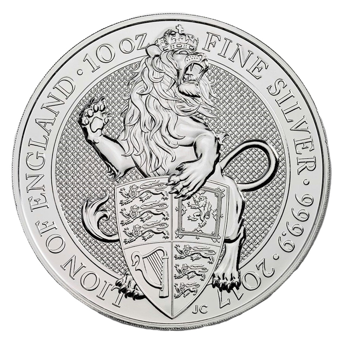 2017 Great Britain £10 Lion of England 10oz Silver (TAX exempt) Scuffed Cap