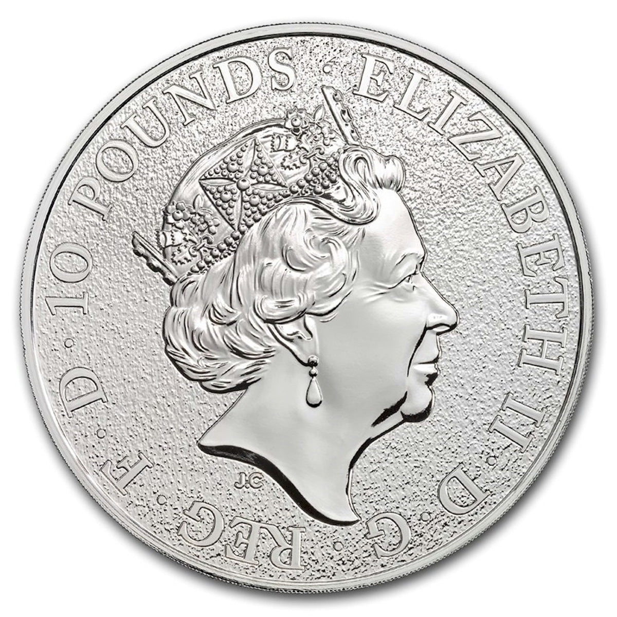 2017 Great Britain £10 Lion of England 10oz Silver (TAX exempt) Scuffed Cap